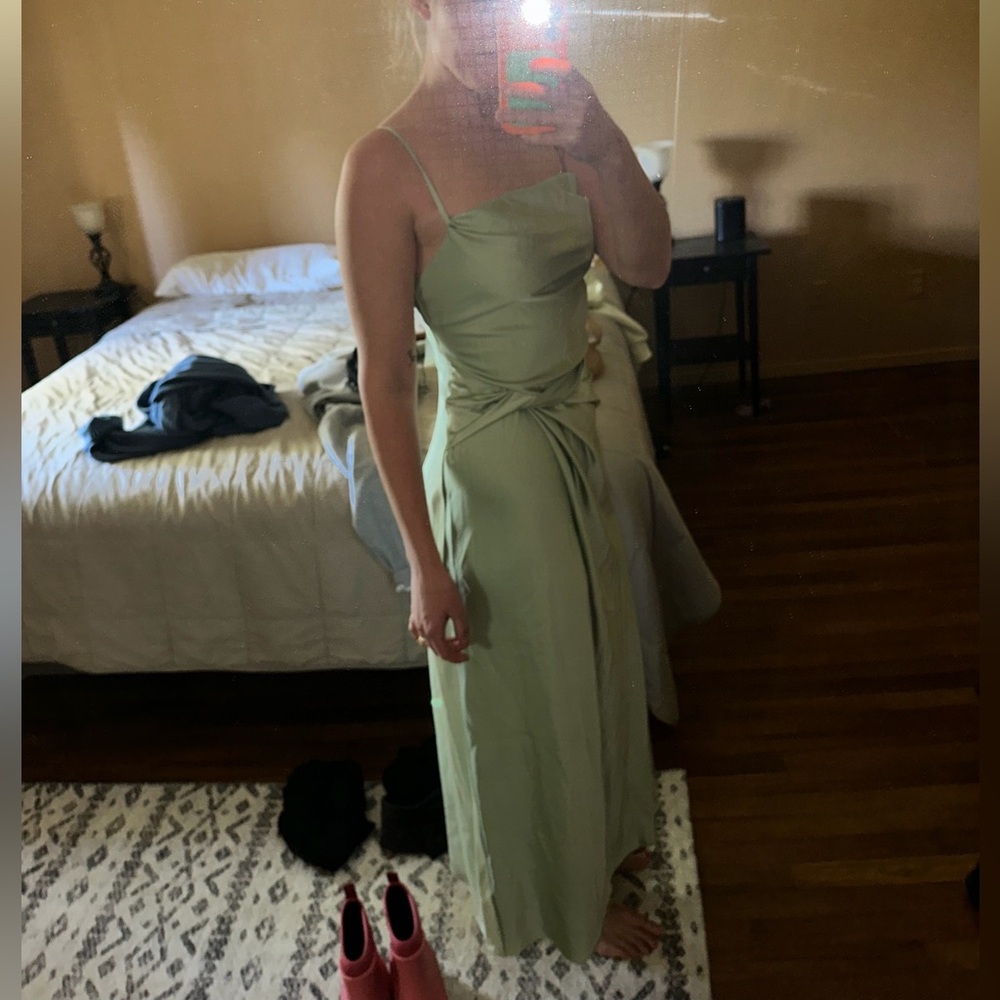 BHLDN significant other cowl neck satin dress